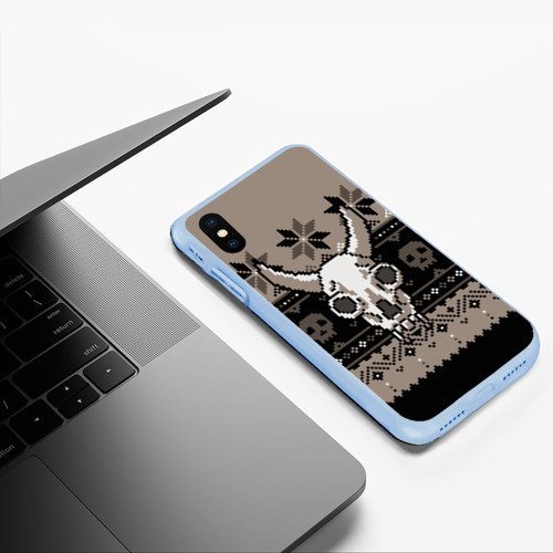 Чехол для iPhone XS Max матовый с принтом Свитер с черепом быка, фото #5