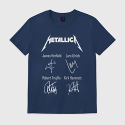 Мужская футболка хлопок Metallica автографы