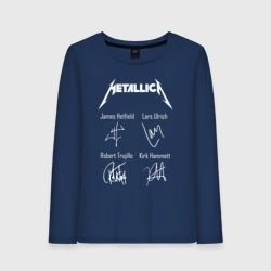 Женский лонгслив хлопок Metallica автографы