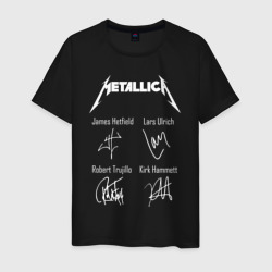 Мужская футболка хлопок Metallica автографы