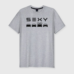 Tesla sexy – Мужская футболка хлопок Slim с принтом купить