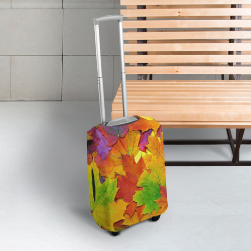 Чехол для чемодана 3D Осенние листья, цвет 3D печать - фото 3