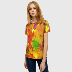 Женская футболка 3D Осенние листья - фото 2