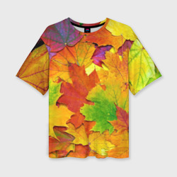 Женская футболка oversize 3D Осенние листья