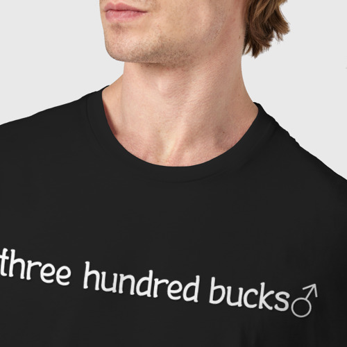 Мужская футболка хлопок 300 баксов, цвет черный - фото 6