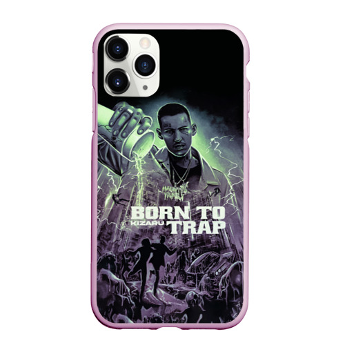 Чехол для iPhone 11 Pro Max матовый Kizaru born to trap, цвет розовый