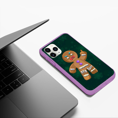 Чехол для iPhone 11 Pro Max матовый Пряник, цвет фиолетовый - фото 5