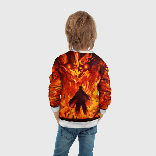 Детский свитшот 3D Ренгоку Кенджуро в пламени Клинок рассекающий демонов, цвет 3D печать - фото 6