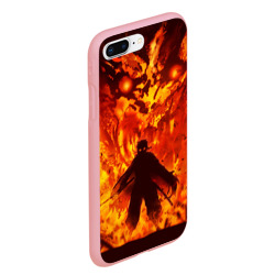 Чехол для iPhone 7Plus/8 Plus матовый Ренгоку Кенджуро в пламени Клинок рассекающий демонов - фото 2