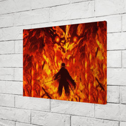 Холст прямоугольный Ренгоку Кенджуро в пламени Клинок рассекающий демонов - фото 2