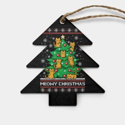 Игрушка деревянная Ёлочка Meowy christmas