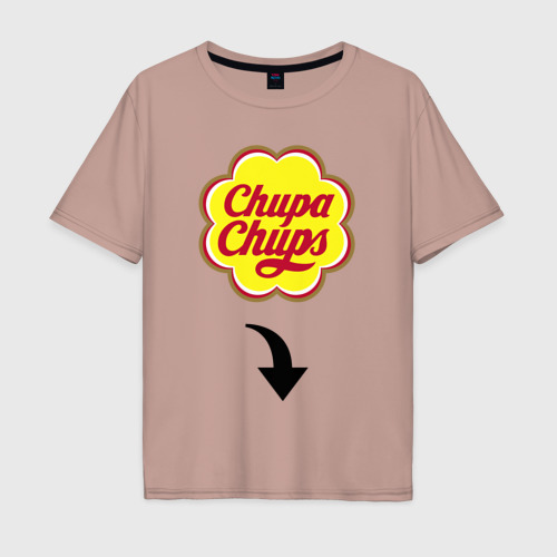 Мужская футболка хлопок Oversize Chupa Chups, цвет пыльно-розовый