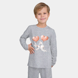 Детская пижама с лонгсливом хлопок Пара влюбленных зайчиков  - фото 2