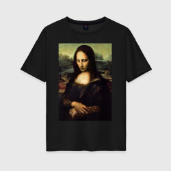 Женская футболка хлопок Oversize Marilyn Manson Mona Lisa