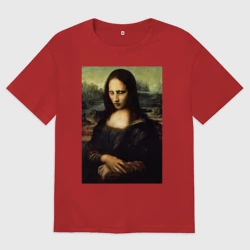 Женская футболка хлопок Oversize Marilyn Manson Mona Lisa