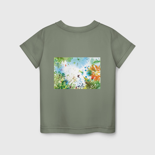 Детская футболка хлопок Summer акварель, цвет авокадо - фото 2