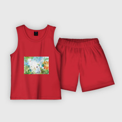 Детская пижама с шортами хлопок Summer акварель