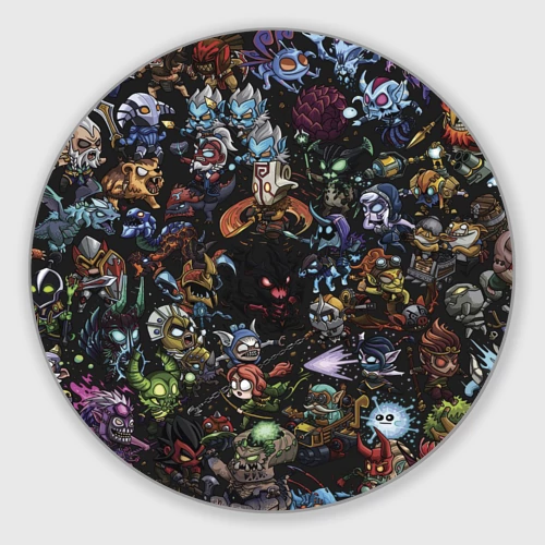Круглый коврик для мышки Heros Dota 2