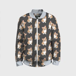 Детский бомбер 3D Корги малыши паттерн