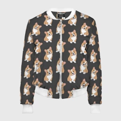 Женский бомбер 3D Корги малыши паттерн
