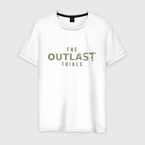 Мужская футболка из хлопка с принтом The Outlast Trials logo, вид спереди №1