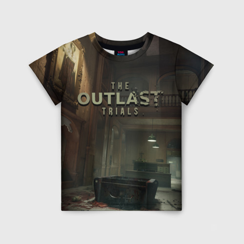 Детская футболка с принтом The Outlast Trials art, вид спереди №1
