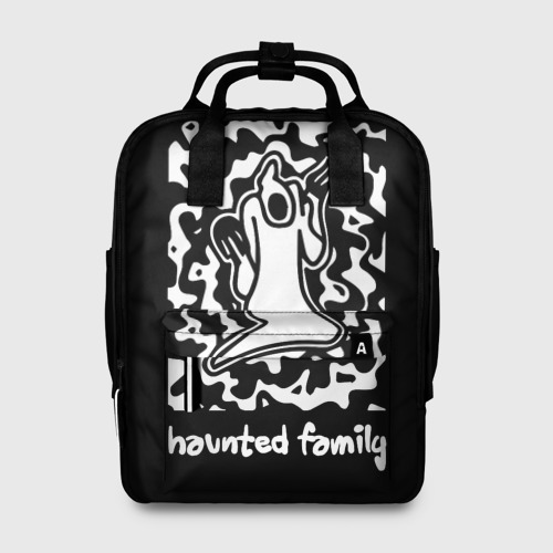Женский рюкзак 3D с принтом Haunted Family / Kizaru, вид спереди #2