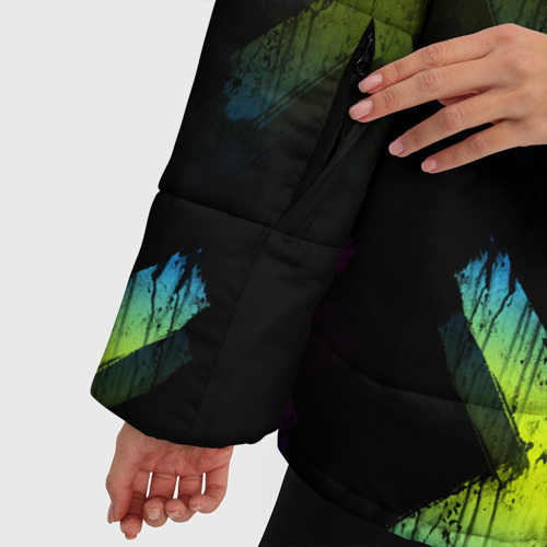 Женская зимняя куртка Oversize Крестики, цвет черный - фото 6