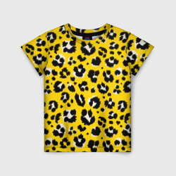 Детская футболка 3D Желтый леопард