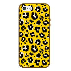 Чехол для iPhone 5/5S матовый Желтый леопард