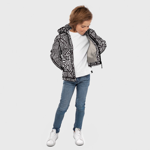 Зимняя куртка для мальчиков 3D Лабиринты, цвет светло-серый - фото 5