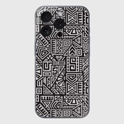 Чехол для iPhone 16 Pro Max силиконовый с защитой камеры Лабиринты