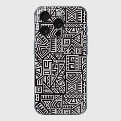 Чехол для iPhone 15 Pro силиконовый с защитой камеры Лабиринты