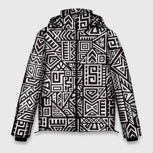 Мужская зимняя куртка 3D Лабиринты, цвет черный