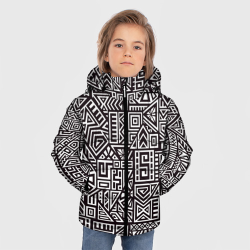 Зимняя куртка для мальчиков 3D Лабиринты, цвет светло-серый - фото 3