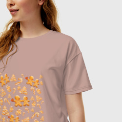 Женская футболка хлопок Oversize Имбирные пряники - фото 2