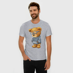 Мужская футболка хлопок Slim Стеснительный мишка - фото 2