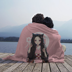 Плед 3D Незуко розовый - фото 2