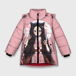 Зимняя куртка для девочек 3D Незуко розовый