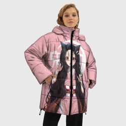 Женская зимняя куртка Oversize Незуко розовый - фото 2