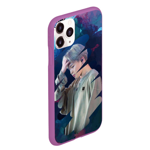 Чехол для iPhone 11 Pro Max матовый BTS. Jimin, цвет фиолетовый - фото 3