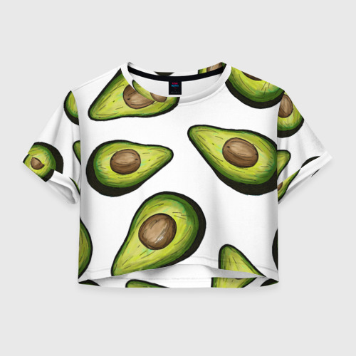 Женская футболка Crop-top 3D Авокадо, цвет 3D печать