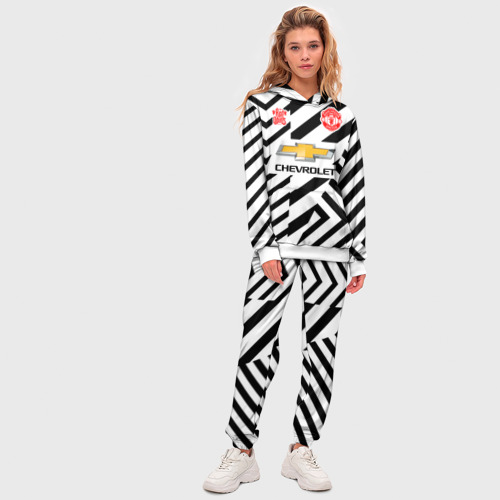 Женский костюм с толстовкой 3D Manchester united 20-21, цвет белый - фото 5