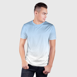 Мужская футболка 3D Slim Небесно-голубой градиент - фото 2
