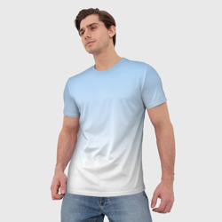 Мужская футболка 3D Небесно-голубой градиент - фото 2