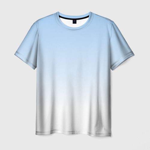 Мужская футболка с принтом Небесно-голубой градиент, вид спереди №1