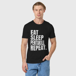 Мужская футболка хлопок EAT sleep Pentakill repeat - фото 2