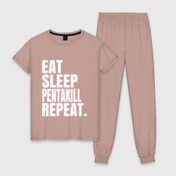 Женская пижама хлопок EAT sleep Pentakill repeat