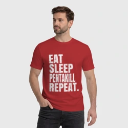 Мужская футболка хлопок EAT sleep Pentakill repeat - фото 2