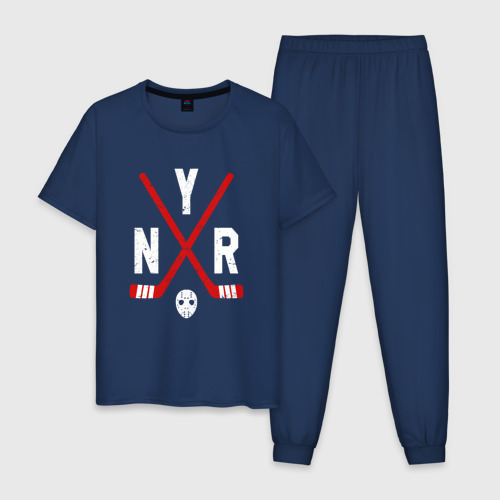 Мужская пижама хлопок New York Rangers, цвет темно-синий
